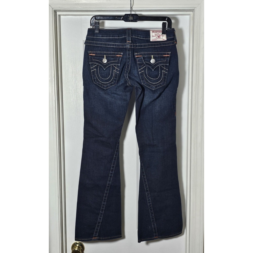 VTG TRUE RELIGION JEANS WOMENS 26 JOEY TWISTED SEAM FLARE LEG LOW RISE USA Y2K - Picture 2 of 4